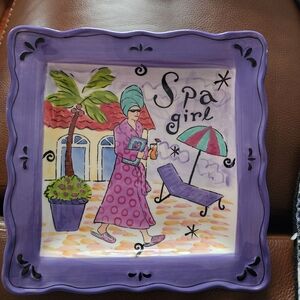 Purple Spa Girl Decorative Plate By Jennifer Brinley